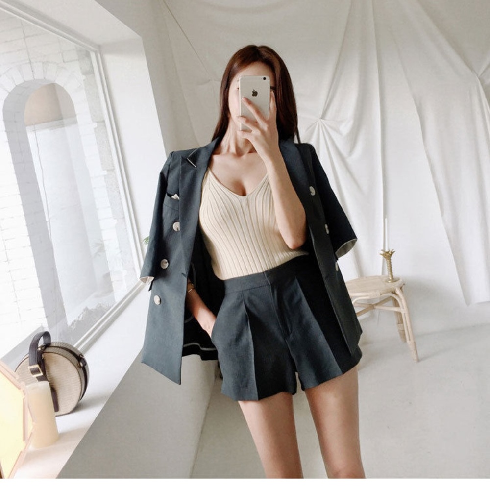 *SOLD* Double-Breasted Blazer + Shorts (Korean)